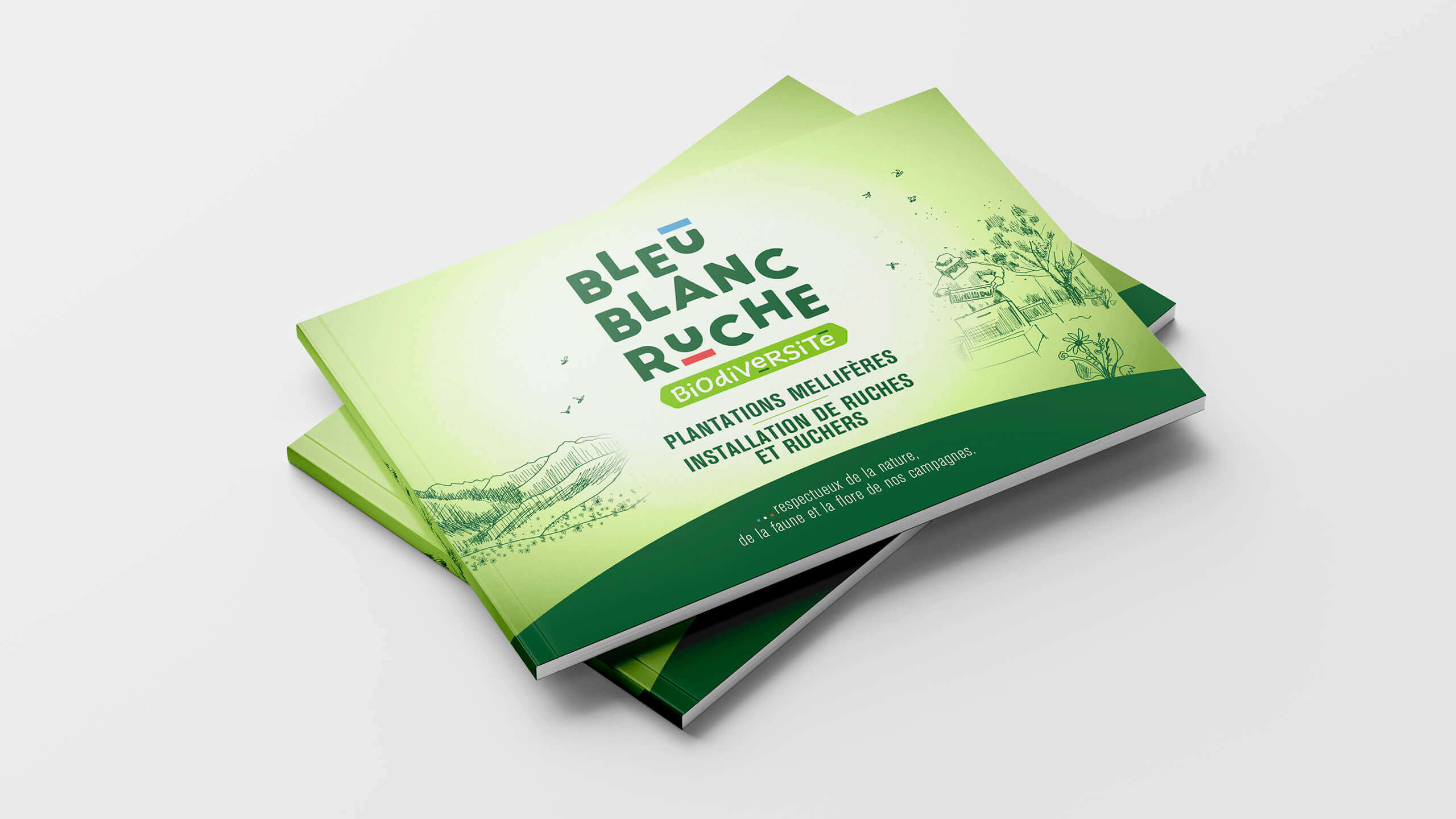 support de vente brochure Bleu Blanc Ruche