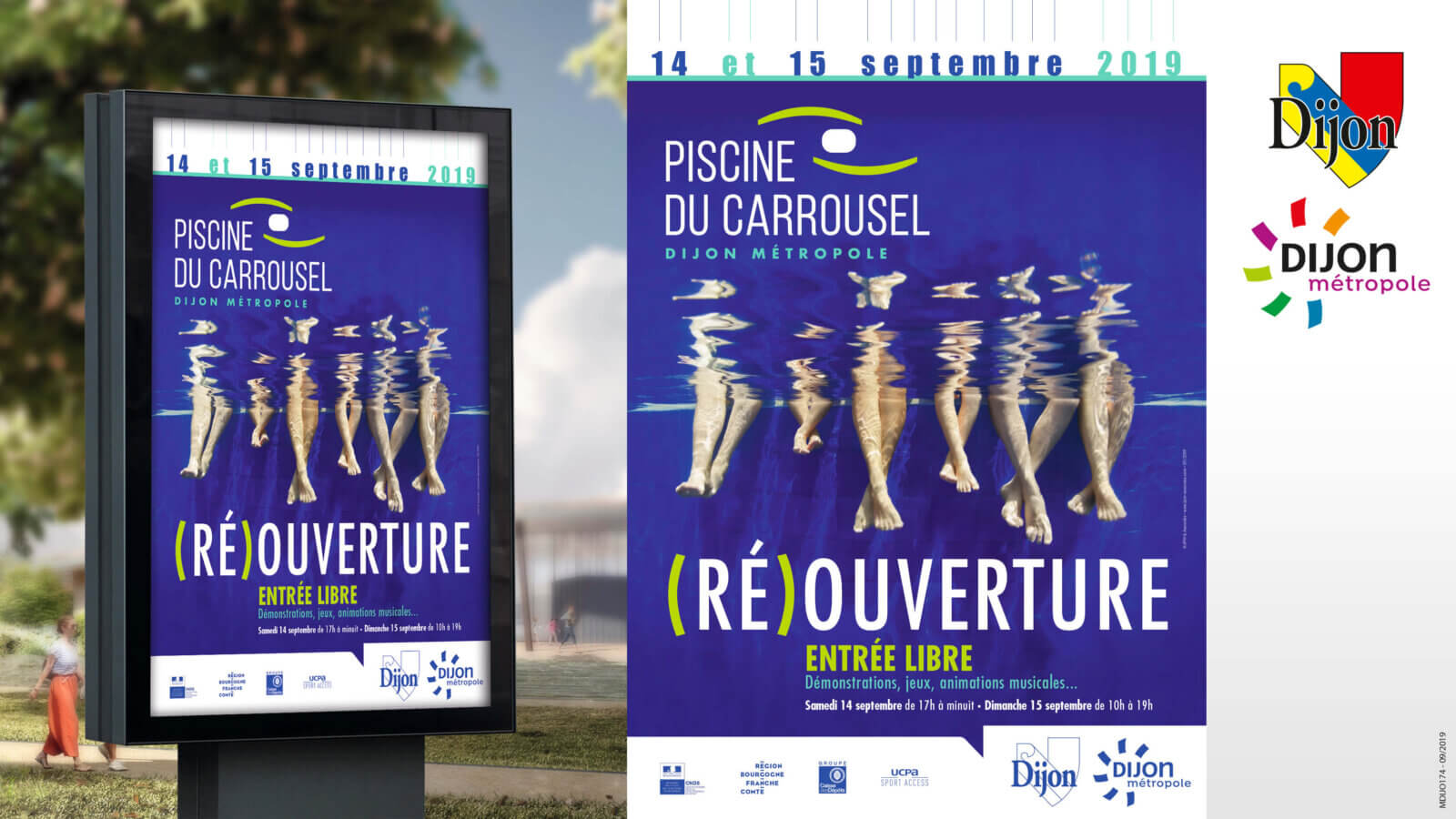 affiche réouverture piscine dijon