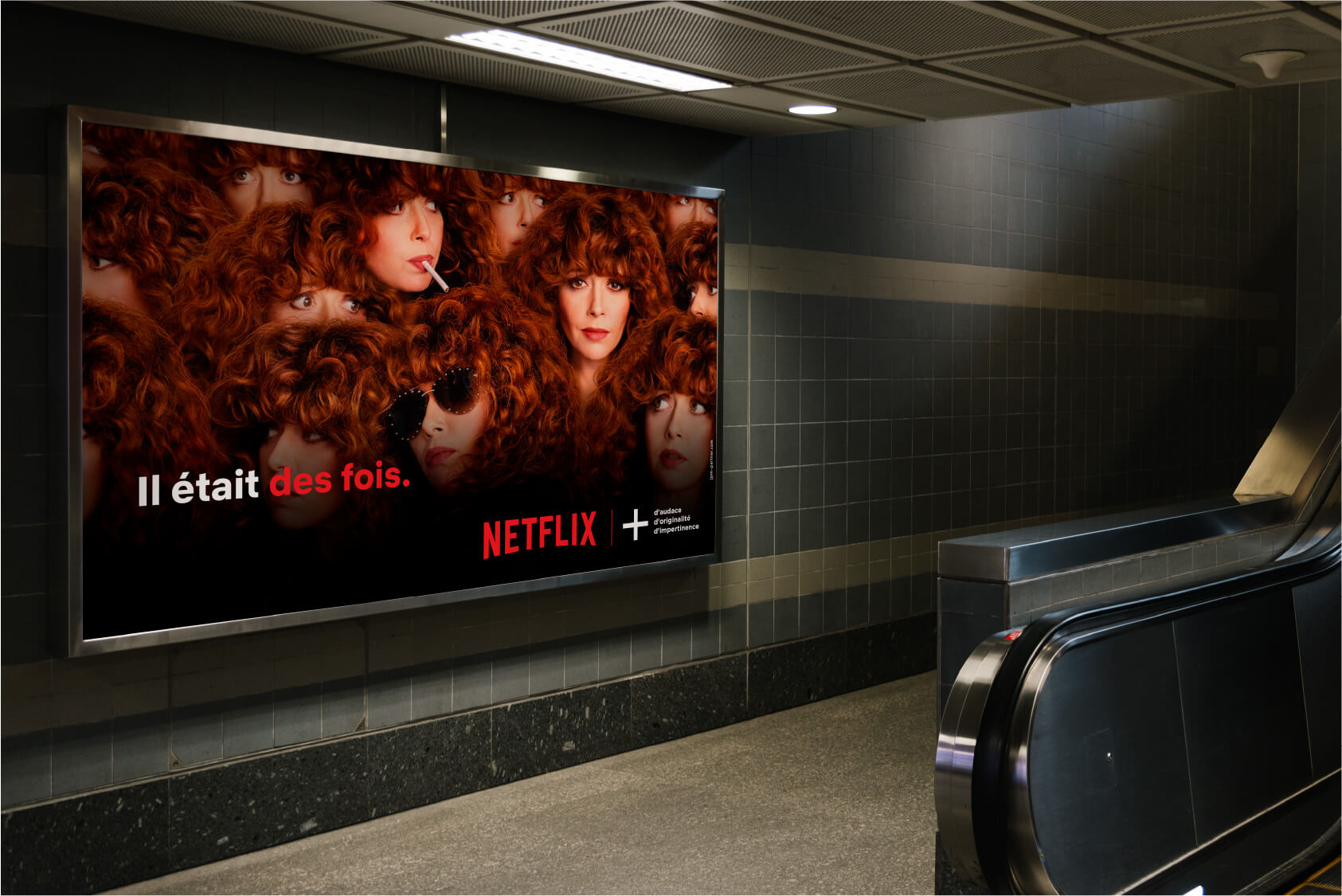 Campagne pub métro Netflix Poupée Russe