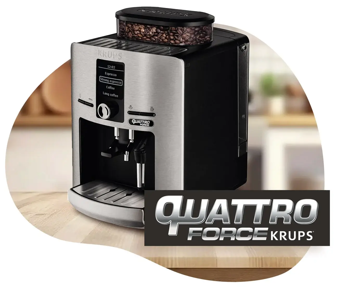 Communication biens d'équipement : Logo Krups Quattro Force