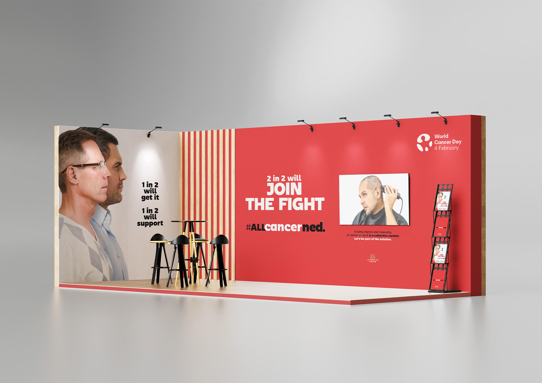 Concept de stand working with cancer